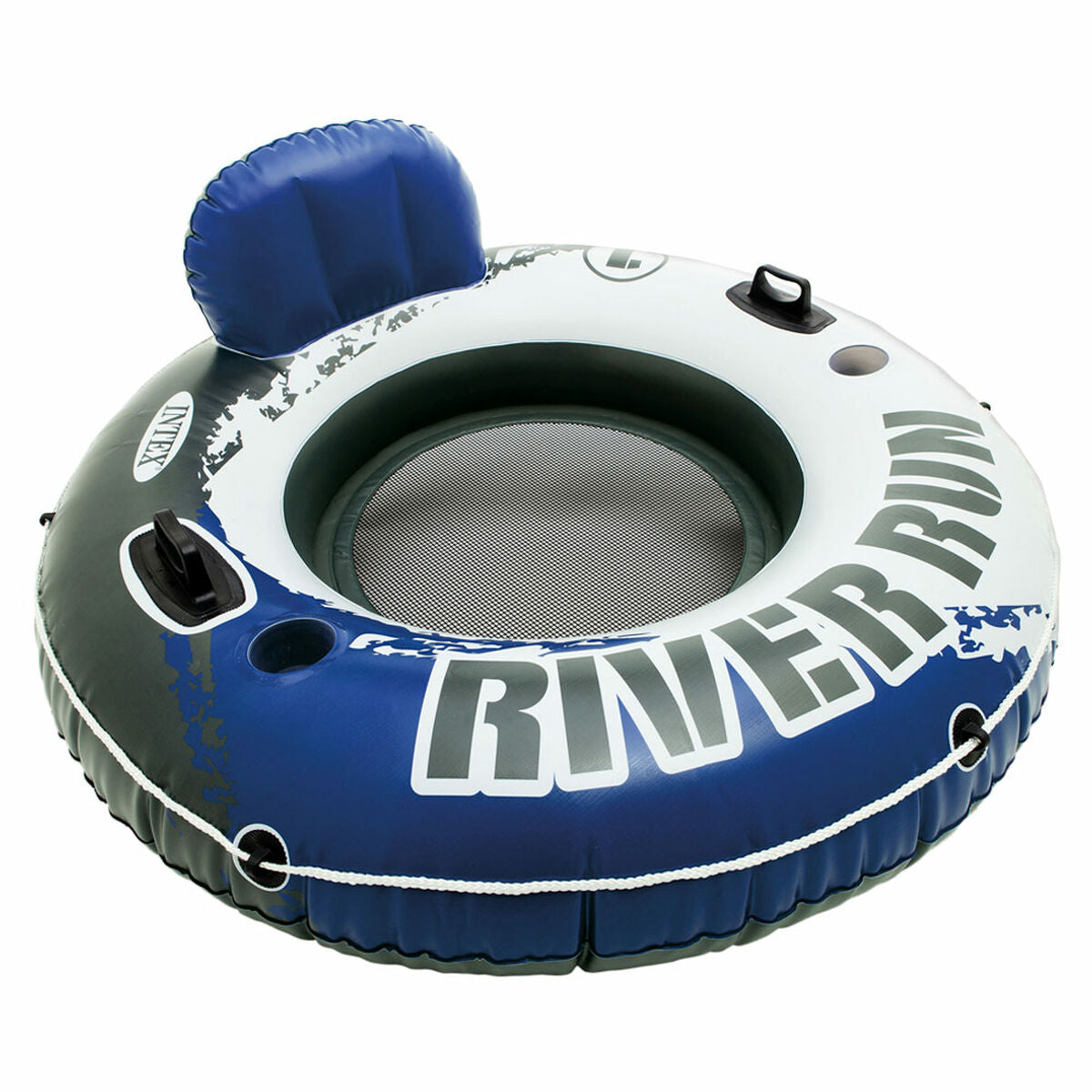 Uppblåsbar poolstol Intex River Run Blå Vit 135 x 13,5 cm (6 antal) finns hos Aktivcamping