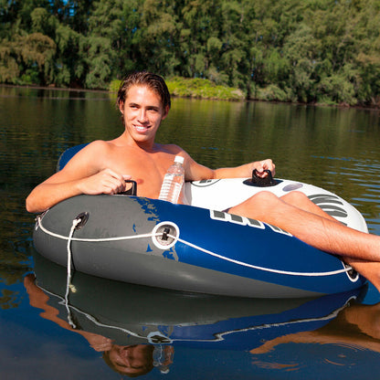 Uppblåsbar poolstol Intex River Run Blå Vit 135 x 13,5 cm (6 antal) finns hos Aktivcamping