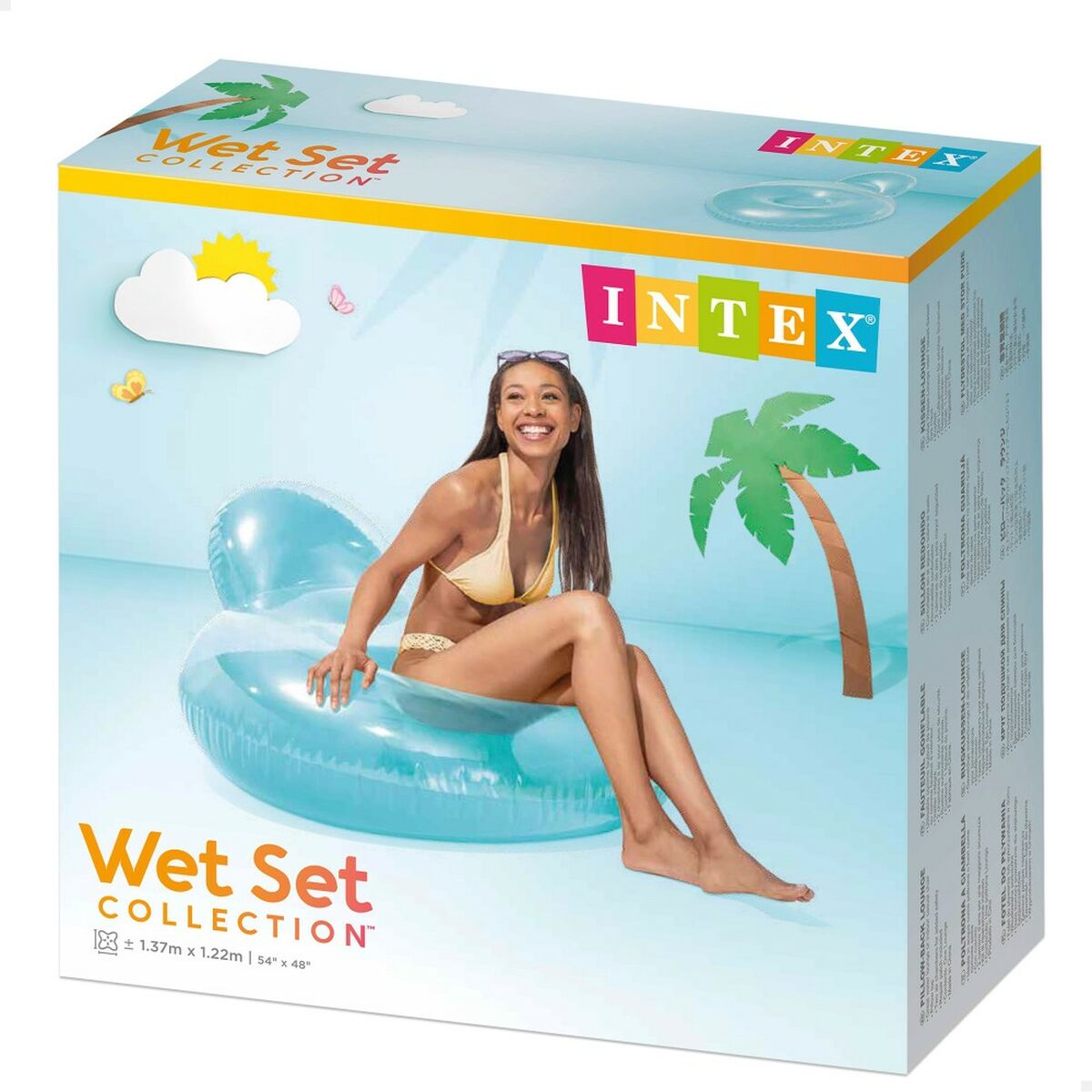 Uppblåsbar stol för pool Intex Rund 137 x 122 cm finns hos Aktivcamping