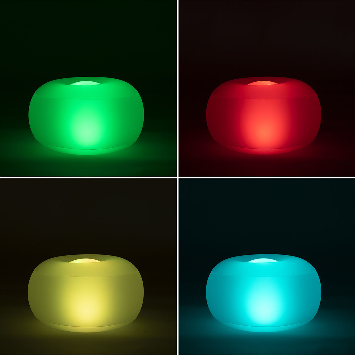 Uppblåsbar stol med flerfärgad LED och fjärrkontroll Pulight InnovaGoods finns hos Aktivcamping