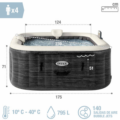 Uppblåsbart spa Intex 4 personer 795 L finns hos Aktivcamping