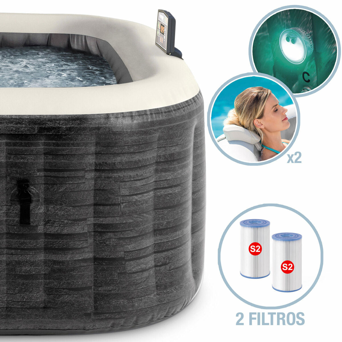Uppblåsbart spa Intex 4 personer 795 L finns hos Aktivcamping