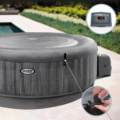 Uppblåsbart spa Intex Purespa Greywood Deluxe 28440EX 220-240 V 4 platser 1741 l/h - finns hos Aktivcamping