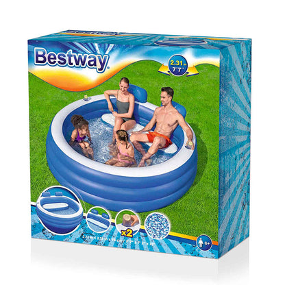 Upplåsbar bassäng Bestway Multicolour 219 x 231 x 79 cm - finns hos Aktivcamping