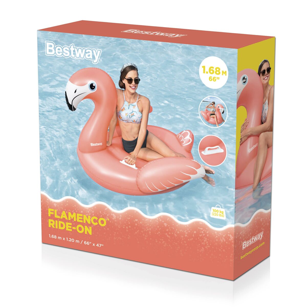 Upplåsbar bassängmadrass Bestway Flamingo 148 x 127 x 99 cm finns hos Aktivcamping