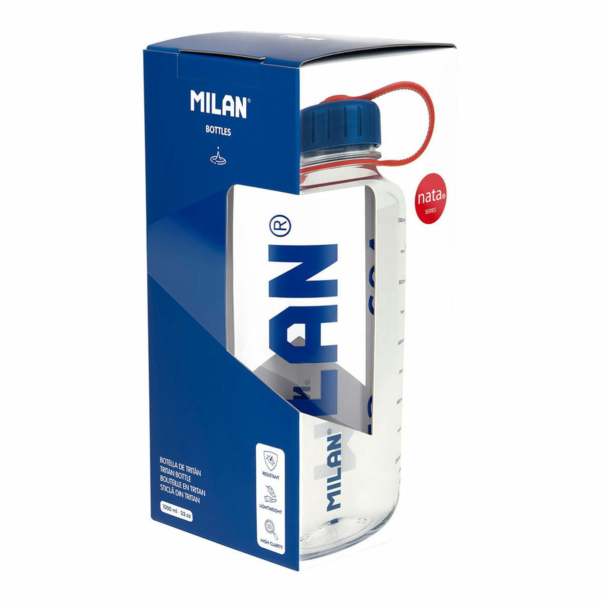 Vattenflaska Milan 1 L Transparent Plast finns hos Aktivcamping