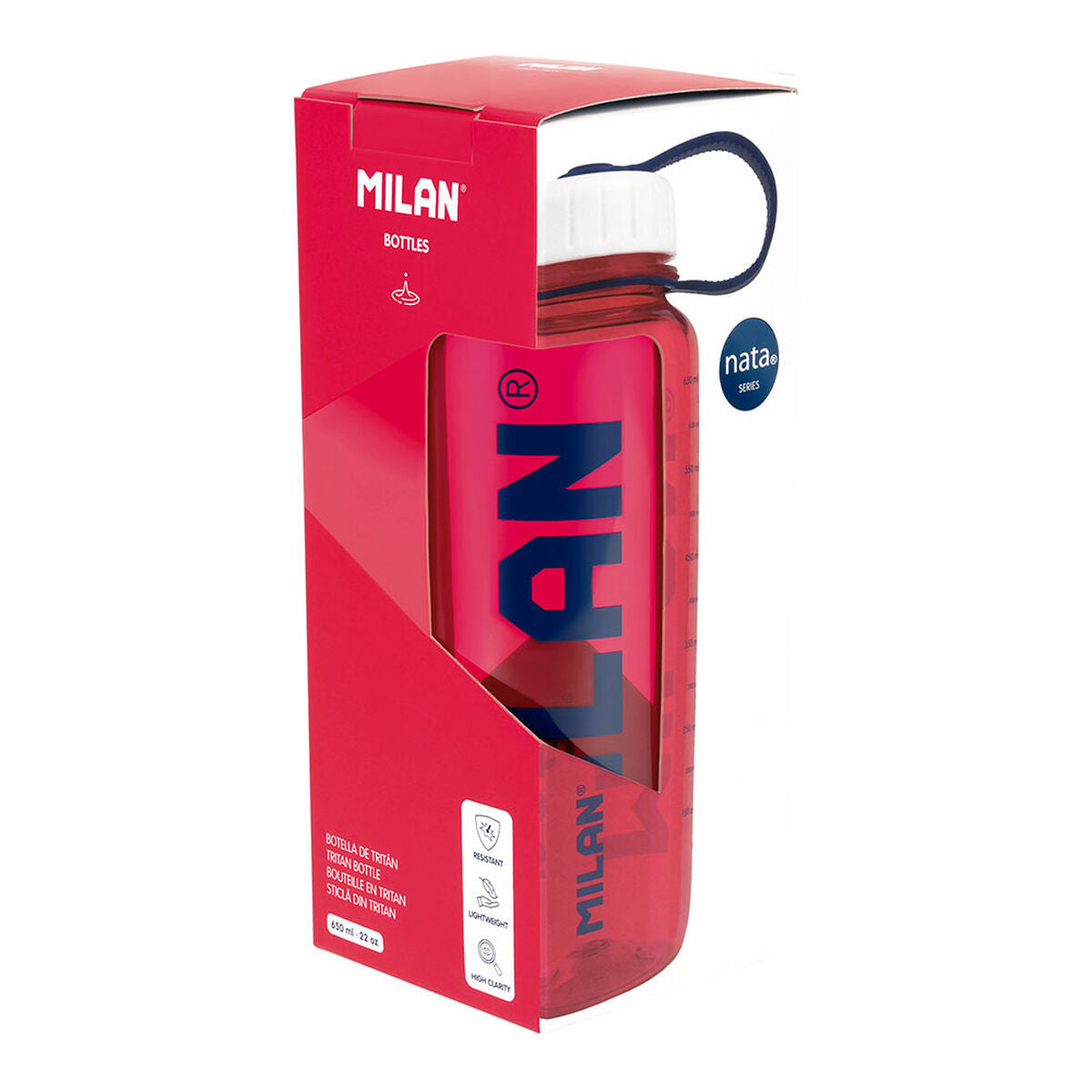 Vattenflaska Milan 650 ml Rosa Plast finns hos Aktivcamping
