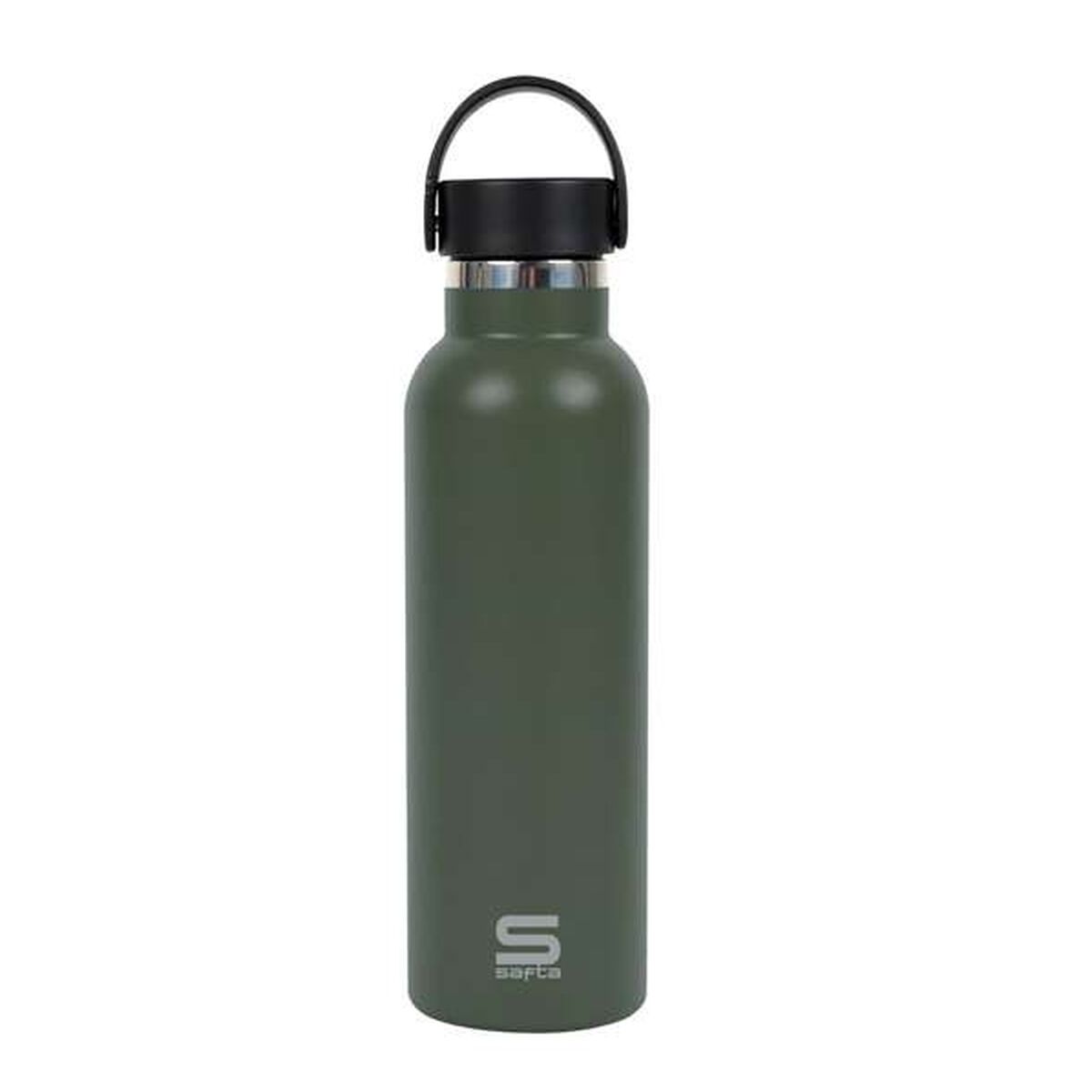Vattenflaska Safta Mörkgrön Silikon Rostfritt stål finns hos Aktivcamping