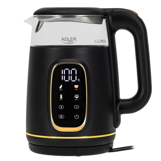 Vattenkokare Adler AD 1305bg Svart Guld 2200 W 1,7 L finns hos Aktivcamping