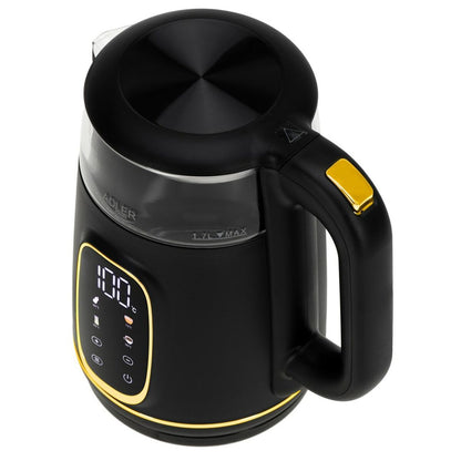 Vattenkokare Adler AD 1305bg Svart Guld 2200 W 1,7 L finns hos Aktivcamping