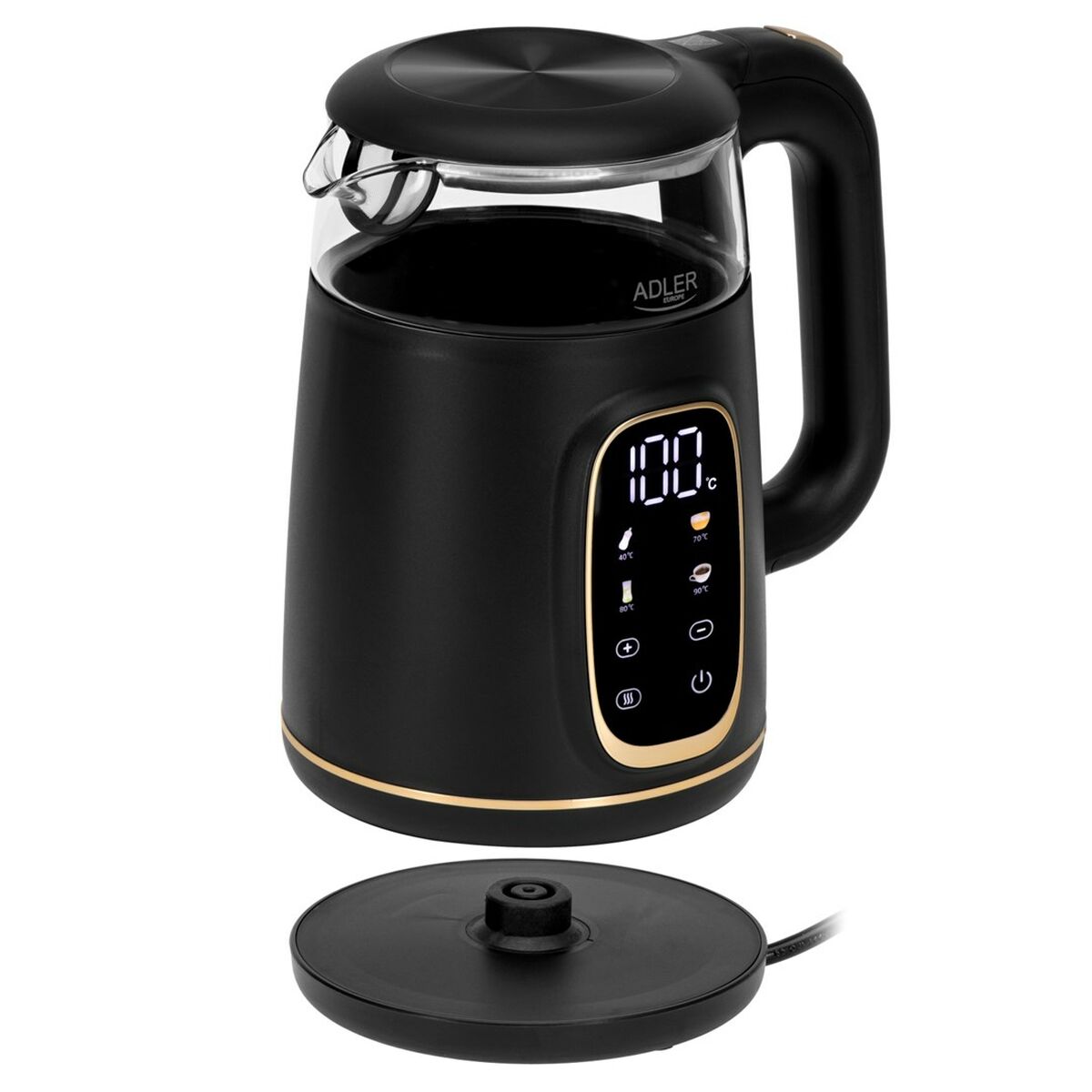 Vattenkokare Adler AD 1305bg Svart Guld 2200 W 1,7 L finns hos Aktivcamping