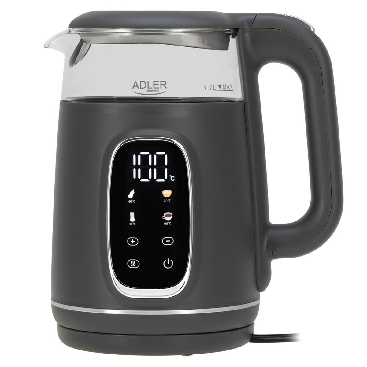 Vattenkokare Adler AD 1305gs Grå Silvrig 2200 W 1,7 L finns hos Aktivcamping