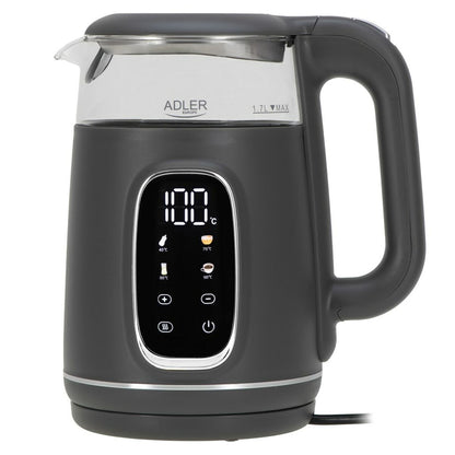 Vattenkokare Adler AD 1305gs Grå Silvrig 2200 W 1,7 L finns hos Aktivcamping