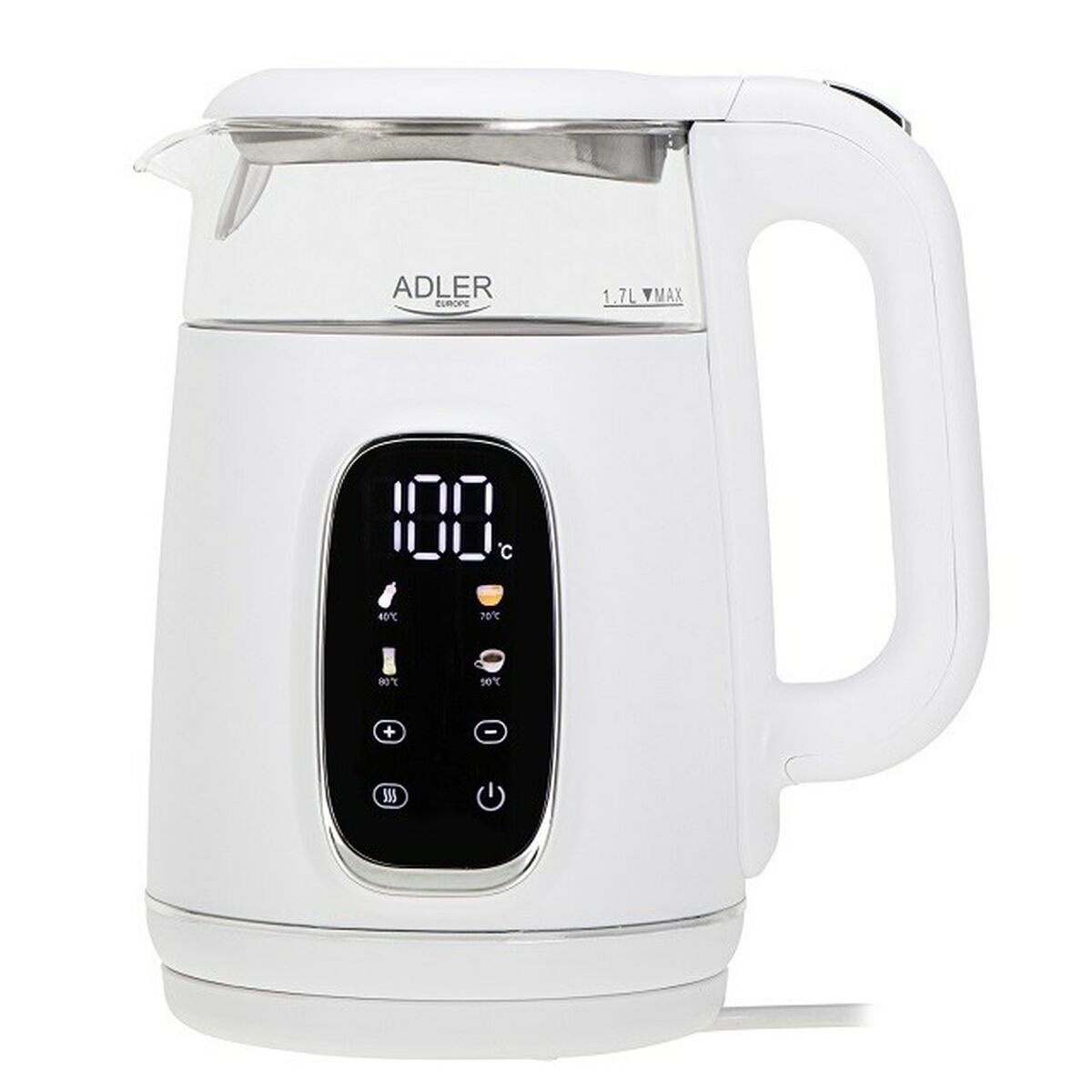 Vattenkokare Adler AD 1305ws Vit Silvrig 2200 W 1,7 L finns hos Aktivcamping