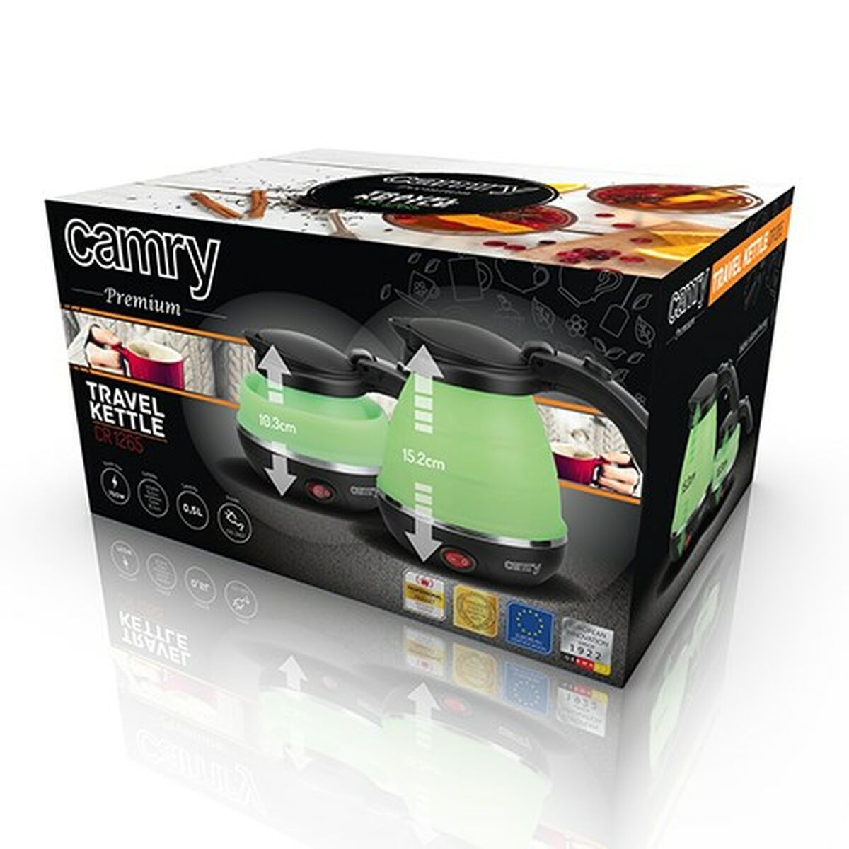 Vattenkokare Adler CR 1265 Svart Grön Plast 750 W 500 ml finns hos Aktivcamping