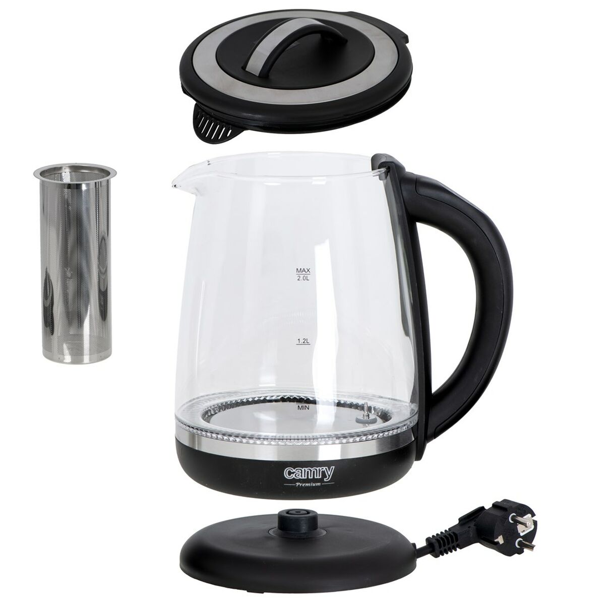 Vattenkokare Adler CR 1290 Svart Glas 2200 W 2 L finns hos Aktivcamping