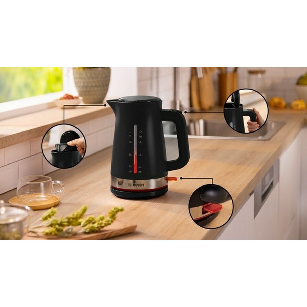 Vattenkokare BOSCH TWK4M223 Svart Plast 2400 W 1,7 L finns hos Aktivcamping