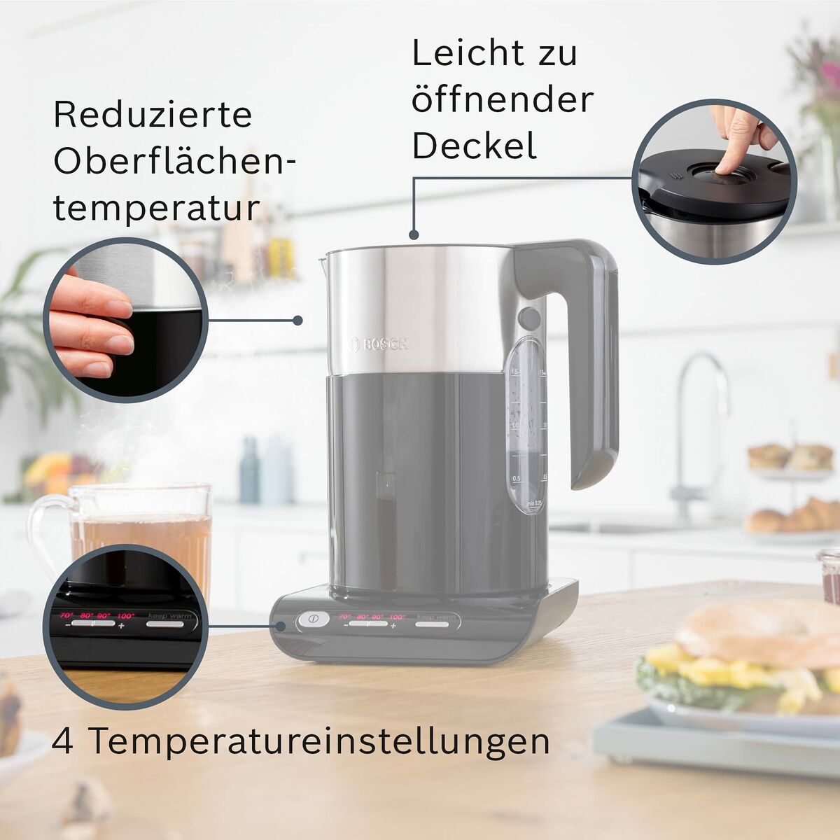 Vattenkokare BOSCH TWK8613 1,5 L Svart 2400 W 1,5 L Plast finns hos Aktivcamping