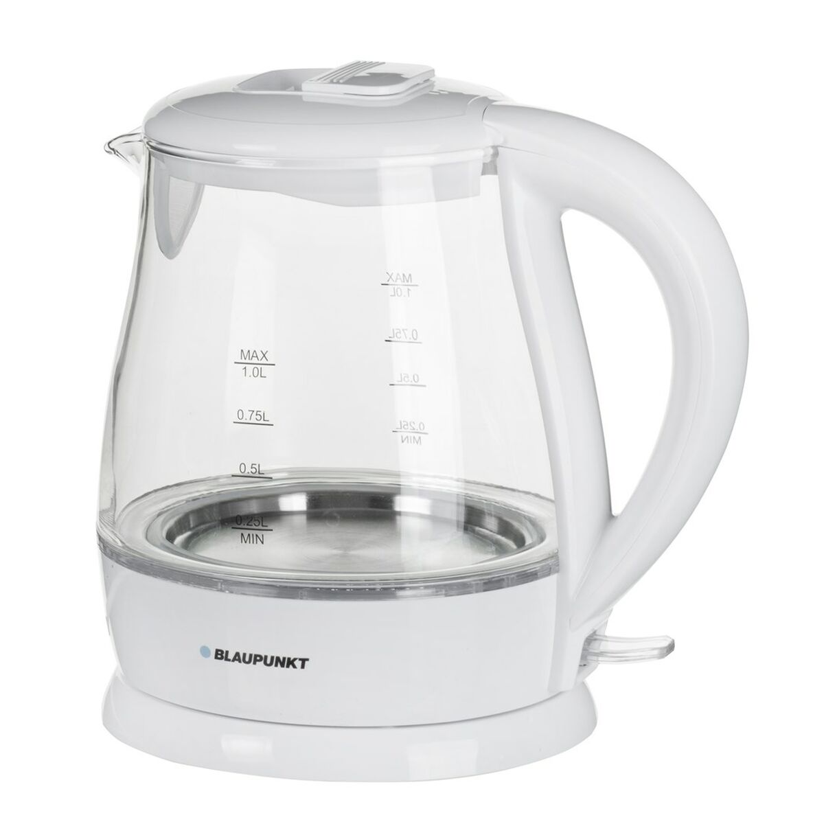 Vattenkokare Blaupunkt EKG301 Vit Glas Aluminium 1630 W 1 L finns hos Aktivcamping