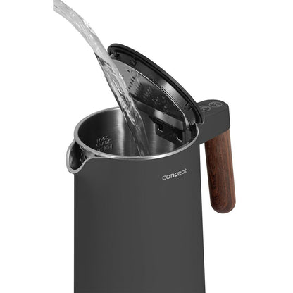 Vattenkokare Concept RK3305 Mörkgrå Trä 1850-2200 W 1,5 L finns hos Aktivcamping