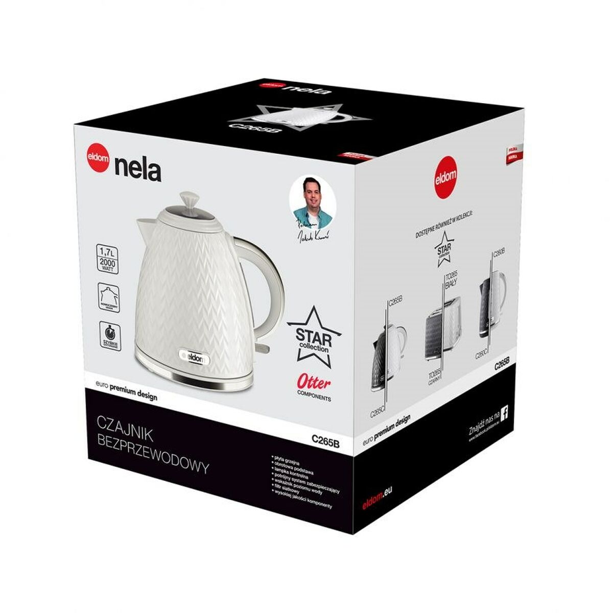Vattenkokare Eldom C265B Vit 1,7 L finns hos Aktivcamping