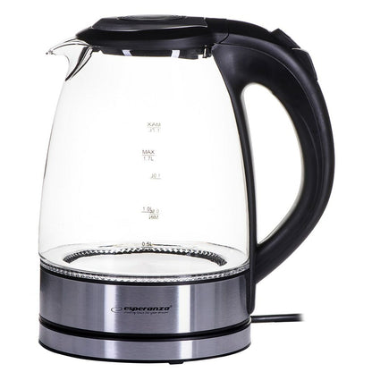 Vattenkokare Esperanza EKK012 Svart Glas Plast 2200 W 1,7 L finns hos Aktivcamping