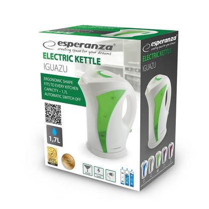 Vattenkokare Esperanza EKK018G Vit Grön Multicolour Plast 2200 W 1,7 L finns hos Aktivcamping