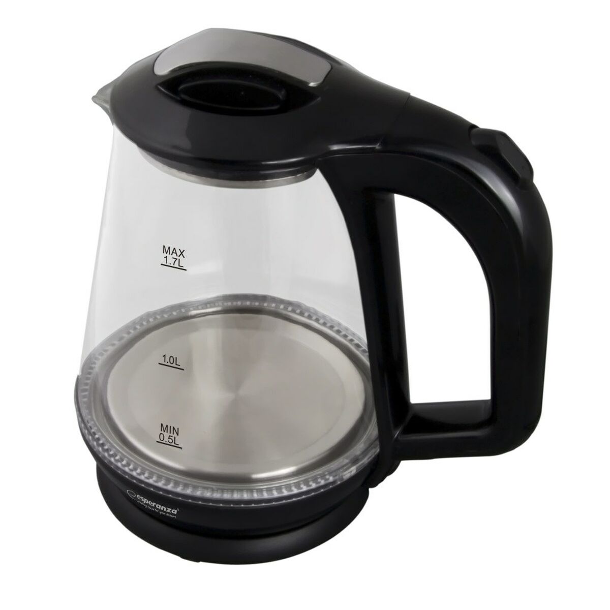 Vattenkokare Esperanza EKK024K Svart Glas Plast 1500 W 1,7 L finns hos Aktivcamping