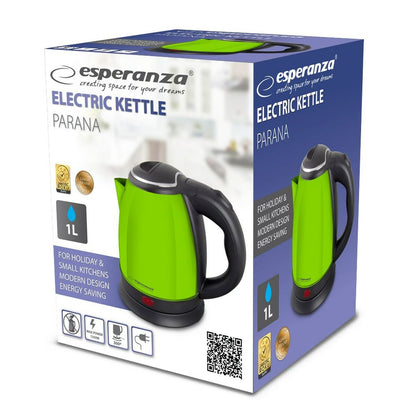 Vattenkokare Esperanza EKK128G Svart Grön Rostfritt stål Plast 1350 W 1 L finns hos Aktivcamping
