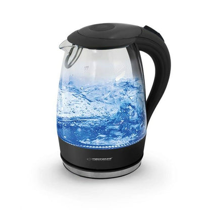 Vattenkokare Esperanza Svart Glas Plast 2200 W 1,7 L finns hos Aktivcamping
