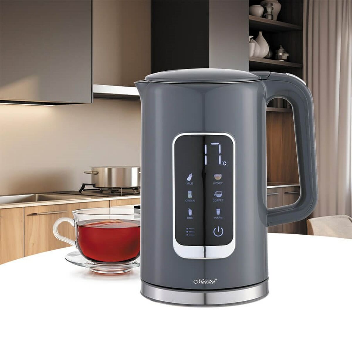 Vattenkokare Feel Maestro MR-024 Svart Grå 1850-2200 W 1,7 L finns hos Aktivcamping