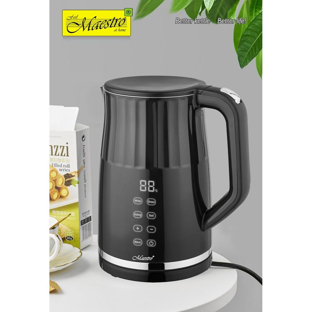 Vattenkokare Feel Maestro MR-049 Svart Transparent 2200 W 1,7 L - finns hos Aktivcamping