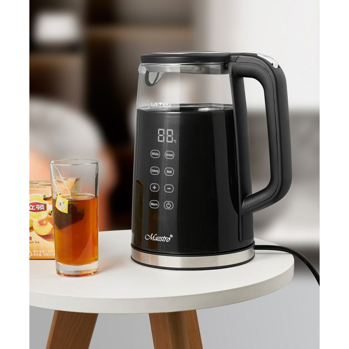 Vattenkokare Feel Maestro MR-049 Svart Transparent Glas Borosilikatglas 2200 W 1,7 L finns hos Aktivcamping