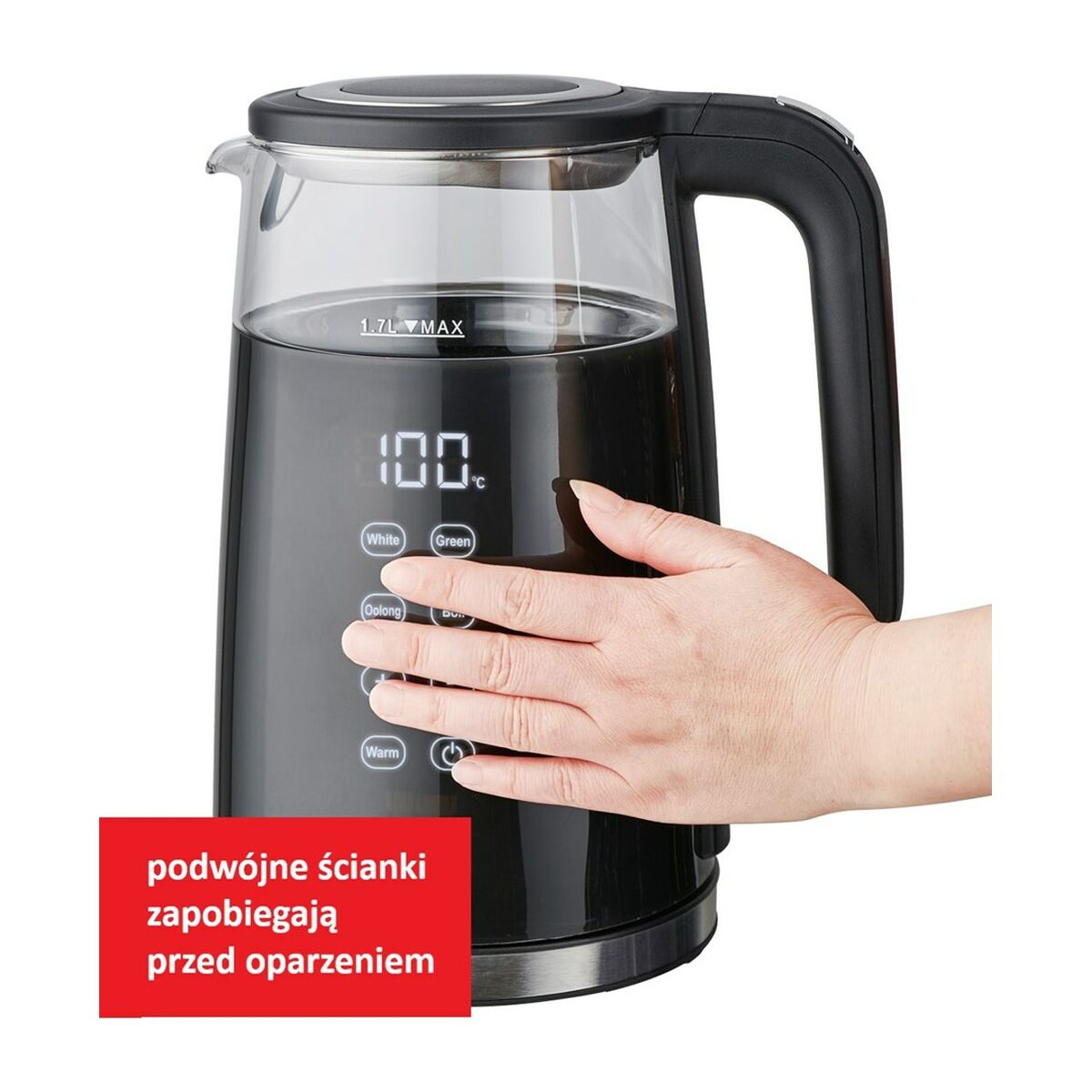 Vattenkokare Feel Maestro MR-049 Svart Transparent Glas Borosilikatglas 2200 W 1,7 L finns hos Aktivcamping