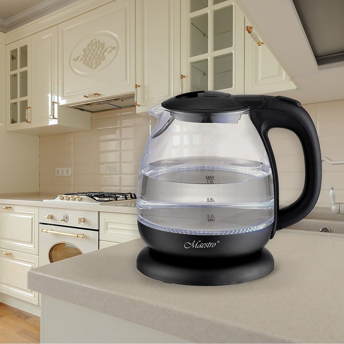 Vattenkokare Feel Maestro MR-055 Svart Glas 1100 W 1 L finns hos Aktivcamping