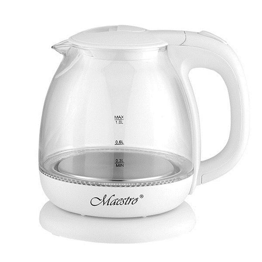 Vattenkokare Feel Maestro MR-055 Vit Glas 1100 W 1 L finns hos Aktivcamping