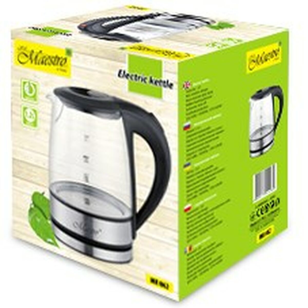 Vattenkokare Feel Maestro MR-062 Svart Glas 1630 W 1,2 L - finns hos Aktivcamping