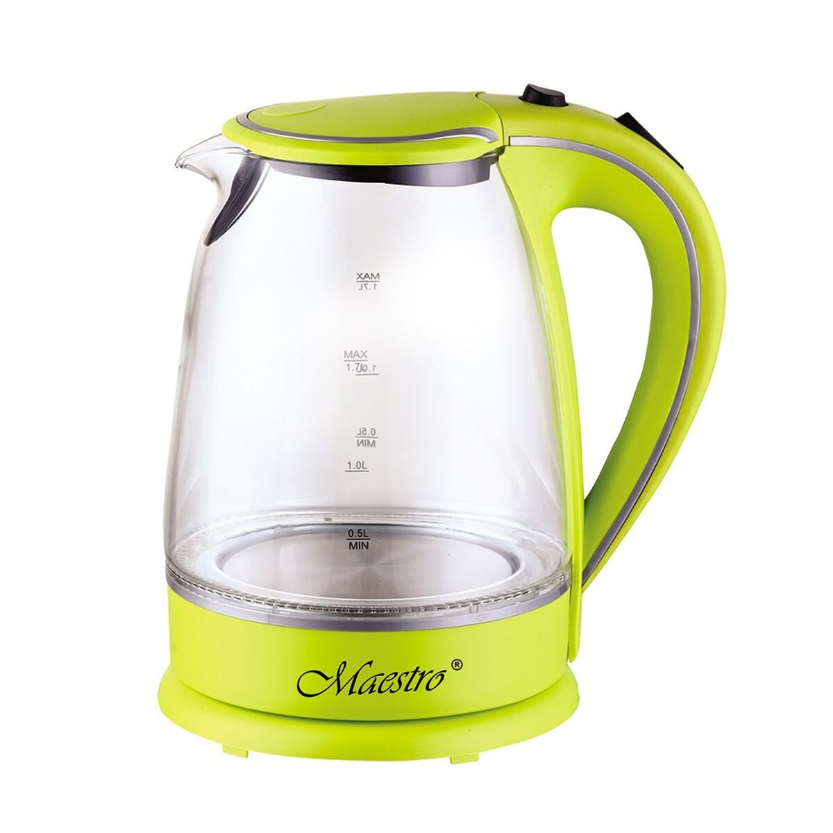 Vattenkokare Feel Maestro MR-064 Grön Transparent Glas 2000 W 1,7 L - finns hos Aktivcamping