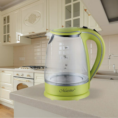 Vattenkokare Feel Maestro MR-064 Grön Transparent Glas 2000 W 1,7 L - finns hos Aktivcamping