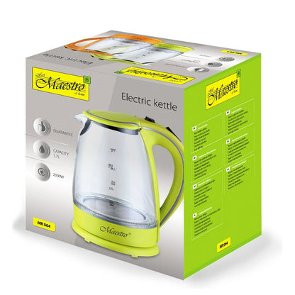 Vattenkokare Feel Maestro MR-064 Grön Transparent Glas 2000 W 1,7 L - finns hos Aktivcamping