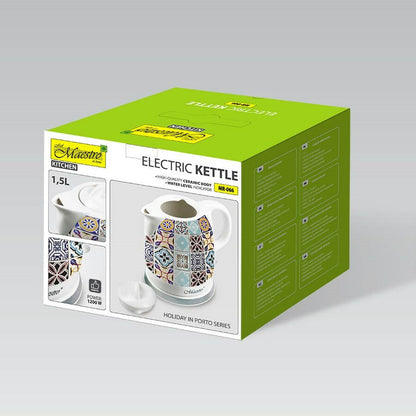 Vattenkokare Feel Maestro MR-066-PORTO Vit Keramisk 1500 W 1,5 L finns hos Aktivcamping