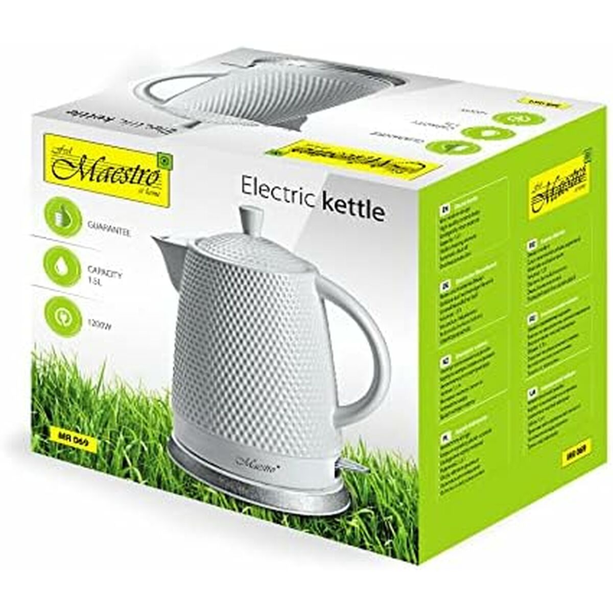 Vattenkokare Feel Maestro MR-069 Vit Keramisk 1200 W 1,5 L finns hos Aktivcamping