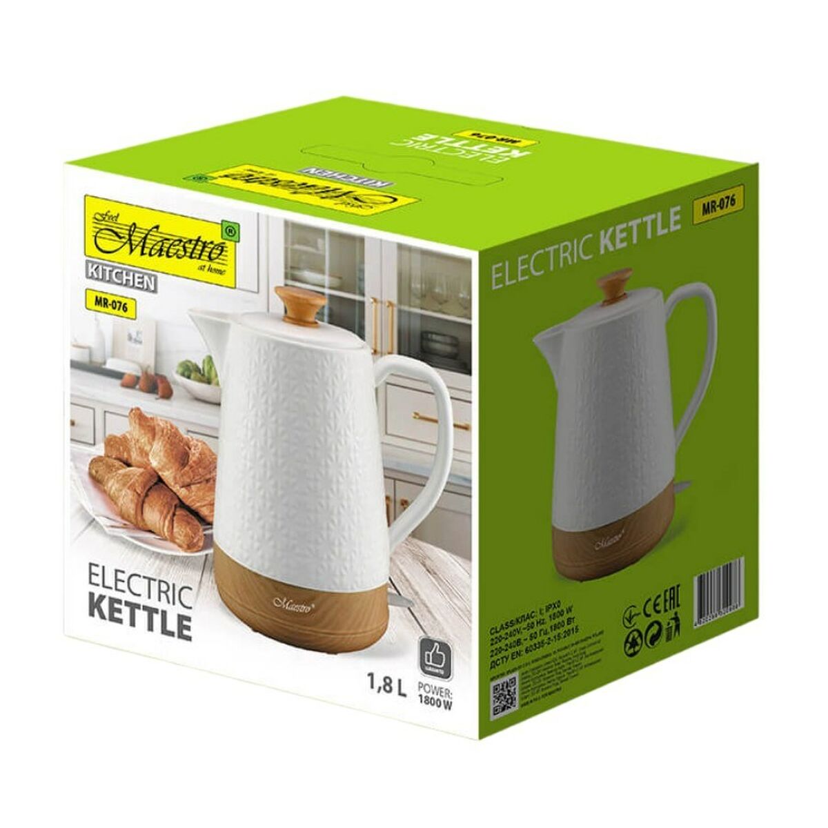 Vattenkokare Feel Maestro MR-076 Vit Keramisk 1800 W 2 L finns hos Aktivcamping