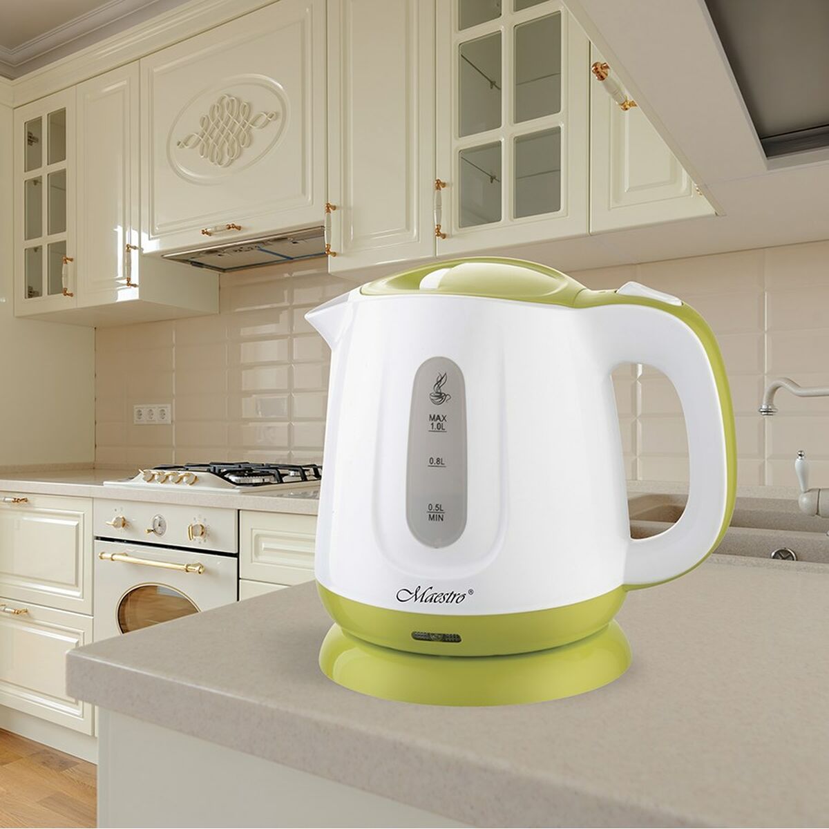 Vattenkokare Feel Maestro MR013 Vit Grön Plast 1100 W - finns hos Aktivcamping