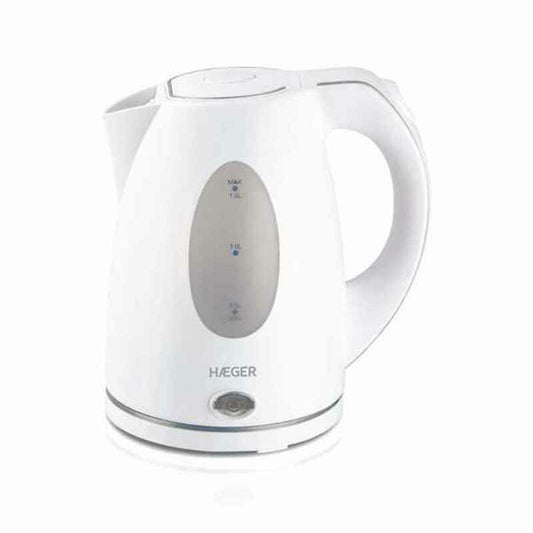 Vattenkokare Haeger EK-15W.026A Rostfritt stål Vit 2200 W 1,5 L finns hos Aktivcamping