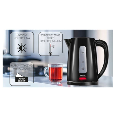 Vattenkokare Mpm MCZ-112 Svart Rostfritt stål 2200 W 1,7 L finns hos Aktivcamping