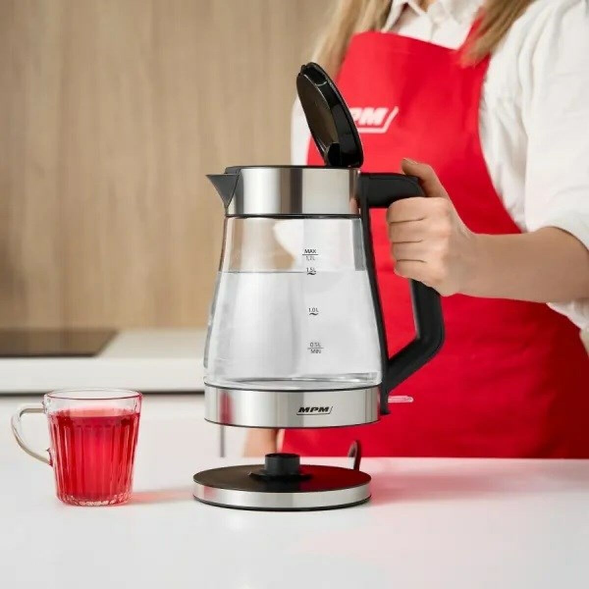 Vattenkokare Mpm MCZ-122 Svart Grå Glas Rostfritt stål 2200 W 1,7 L finns hos Aktivcamping
