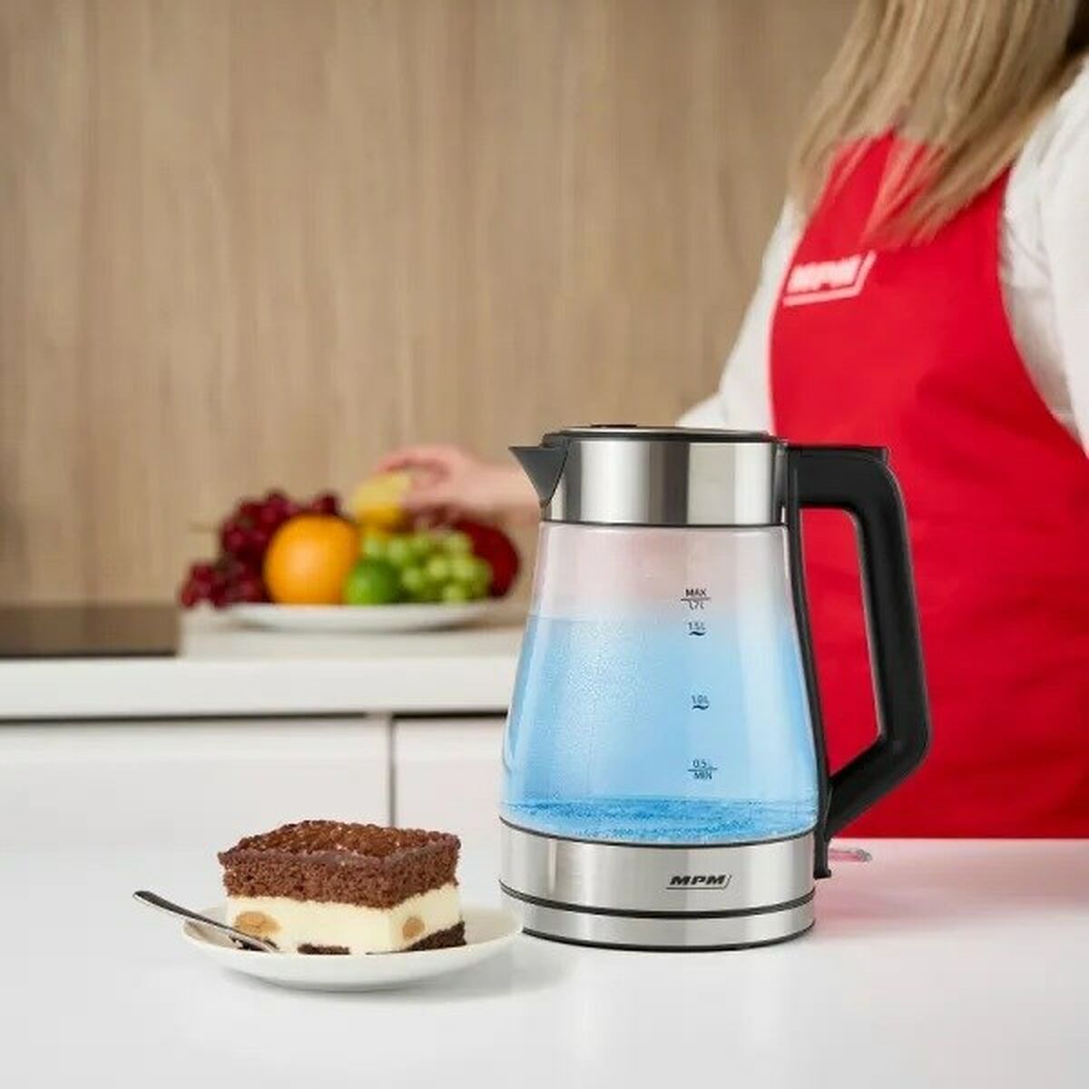 Vattenkokare Mpm MCZ-122 Svart Grå Glas Rostfritt stål 2200 W 1,7 L finns hos Aktivcamping