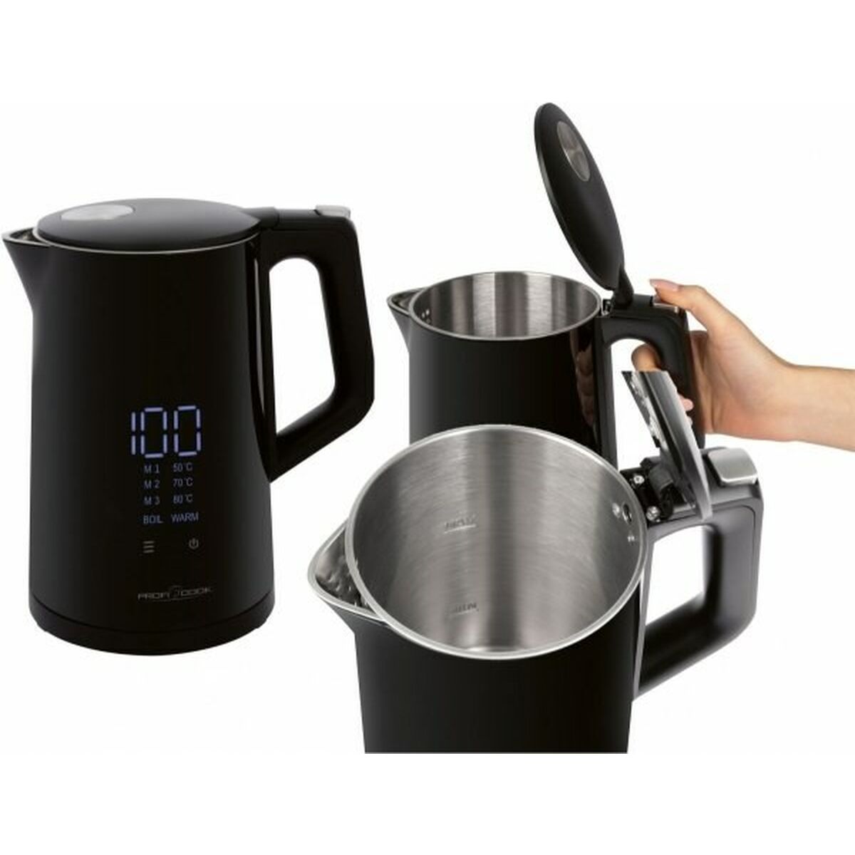 Vattenkokare Proficook PC-WKS 1243 Svart Rostfritt stål 2200 W 1,7 L - finns hos Aktivcamping