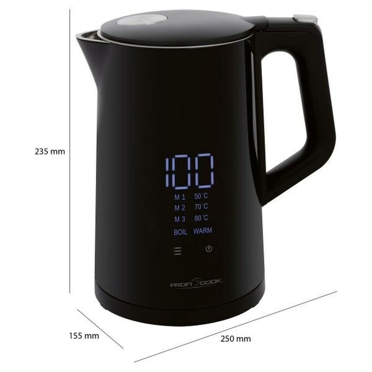 Vattenkokare Proficook PC-WKS 1243 Svart Rostfritt stål 2200 W 1,7 L - finns hos Aktivcamping